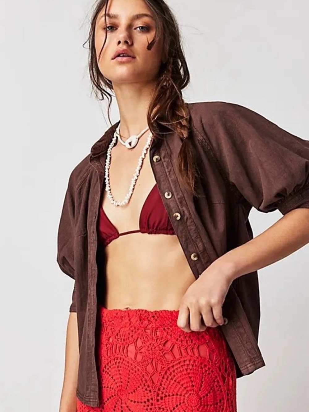Free People Women's We The Free Ellie Button Down. Size Large. - Picture 3 of 7